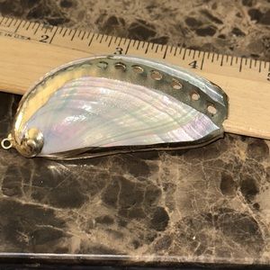 Beautiful shell pendant gold plated decor 3” long would look amazing on chain